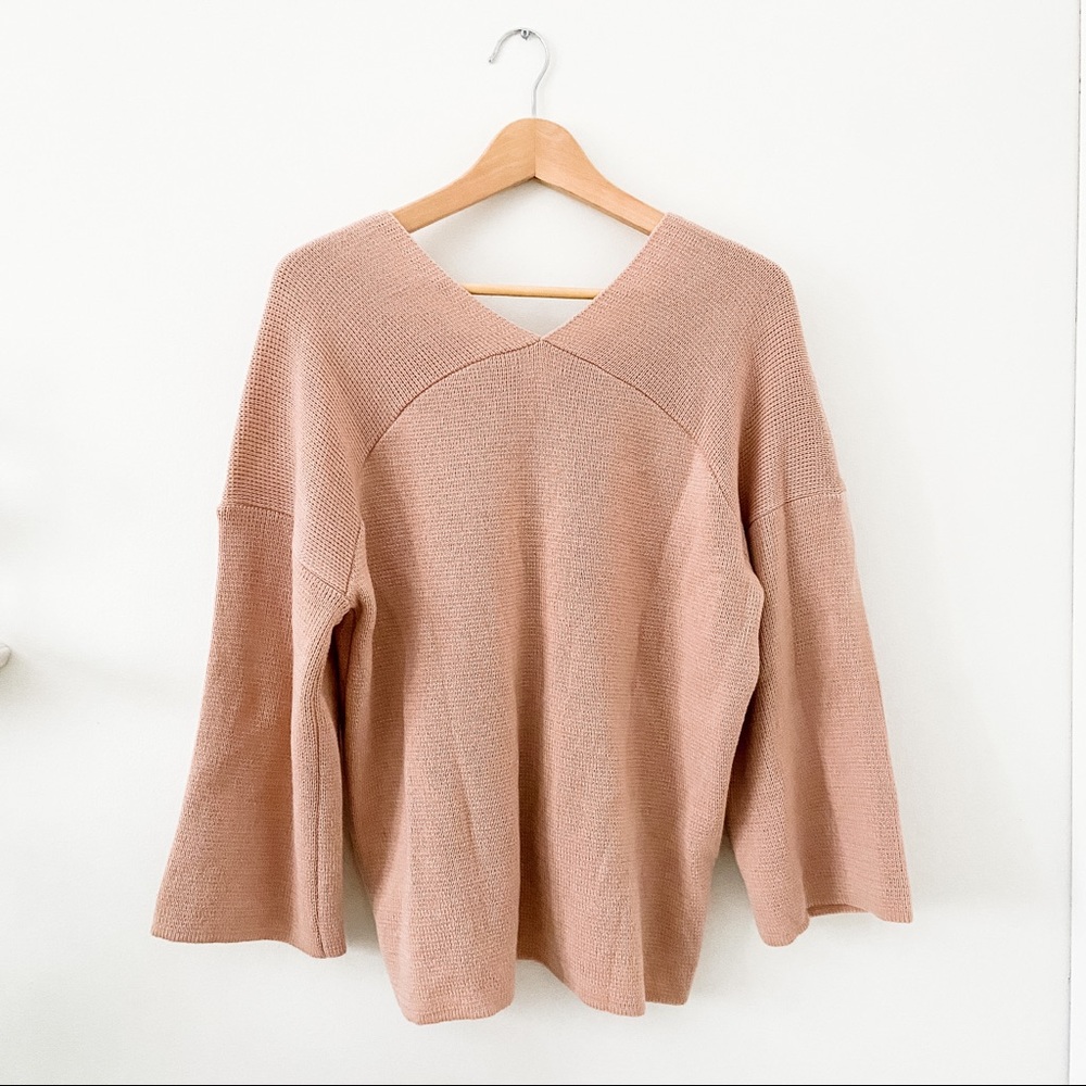 Dusty Pink V-Neck Sweater